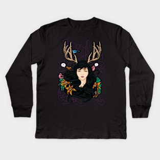 Fawn Girl Kids Long Sleeve T-Shirt